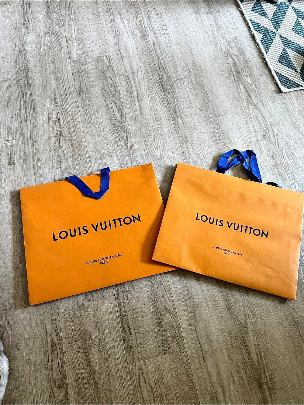 Louis Vuitton Imperial Saffron Shopping Bag Set of 2 Orange & Blue